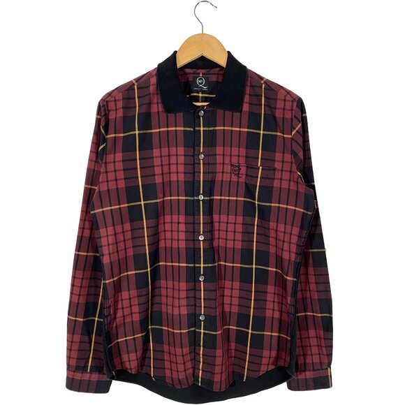 McQ Alexander McQueen Raw Edge Plaid Button Up Shirt men's size IT46 / US M - Picture 1 of 9